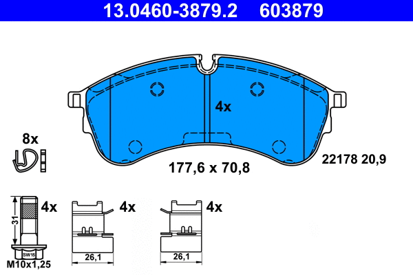 Brake Pad Set, disc brake (13.0460-3879.2)