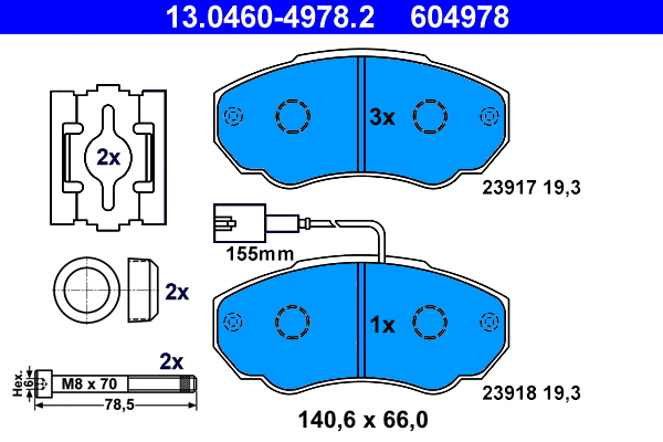 Brake Pad Set, disc brake (13.0460-4978.2)