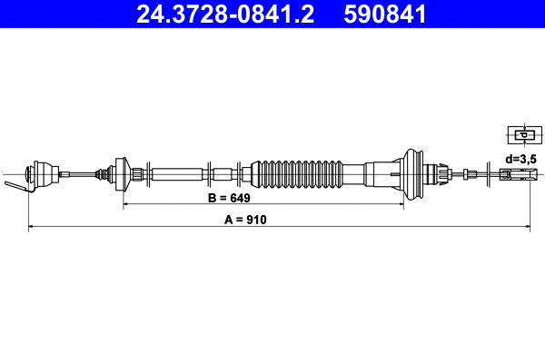 Cable Pull, clutch control (24.3728-0841.2)