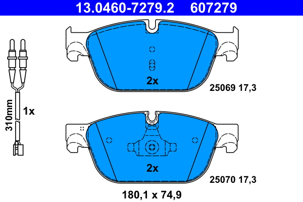 Brake Pad Set, disc brake (13.0460-7279.2)