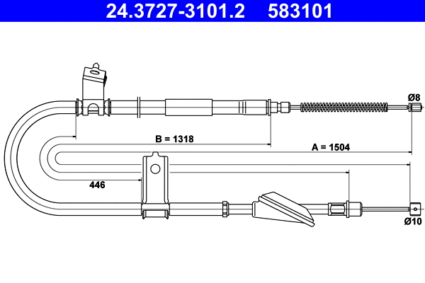 Cable Pull, parking brake (24.3727-3101.2)
