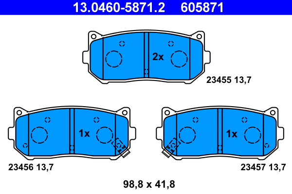 Brake Pad Set, disc brake (13.0460-5871.2)