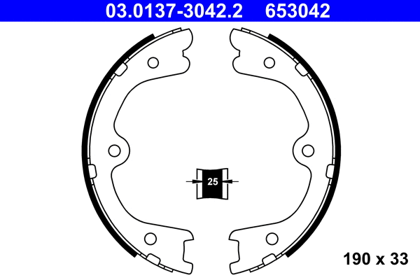 Brake Shoe Set, parking brake (03.0137-3042.2)