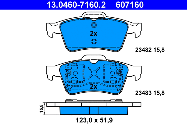 Brake Pad Set, disc brake (13.0460-7160.2)