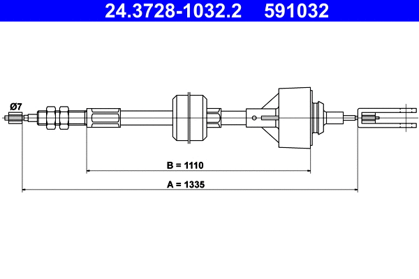 Cable Pull, clutch control (24.3728-1032.2)