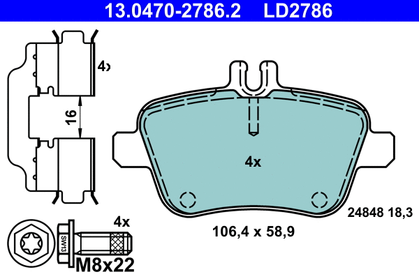 Brake Pad Set, disc brake (13.0470-2786.2)