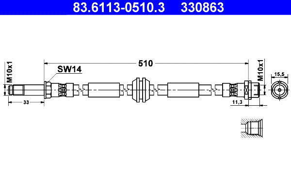 Brake Hose (83.6113-0510.3)