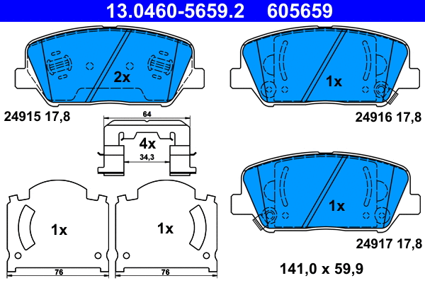Brake Pad Set, disc brake (13.0460-5659.2)