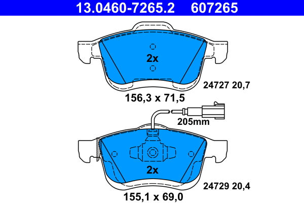 Brake Pad Set, disc brake (13.0460-7265.2)