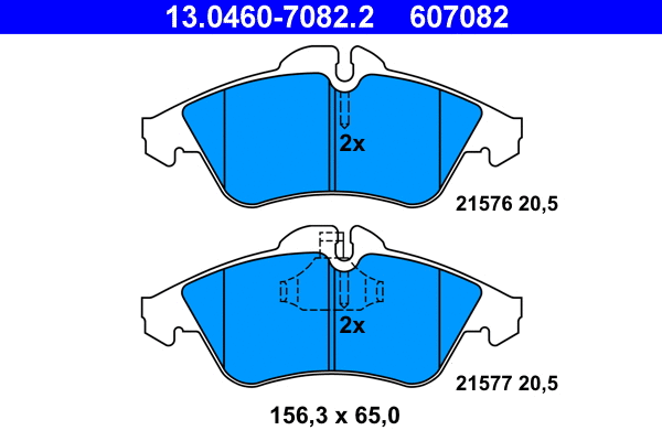Brake Pad Set, disc brake (13.0460-7082.2)
