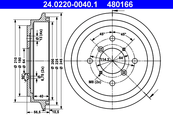 Brake Drum (24.0220-0040.1)