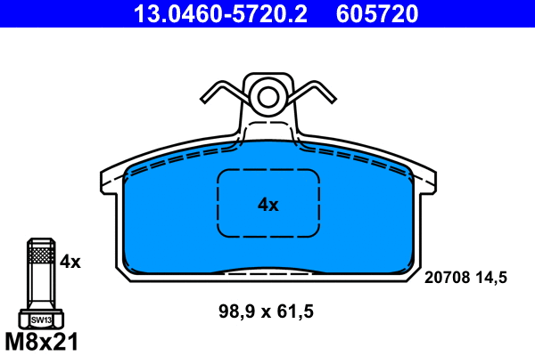 Brake Pad Set, disc brake (13.0460-5720.2)