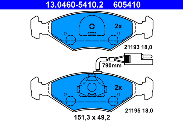 Brake Pad Set, disc brake (13.0460-5410.2)