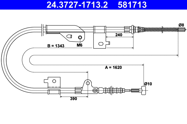 Cable Pull, parking brake (24.3727-1713.2)