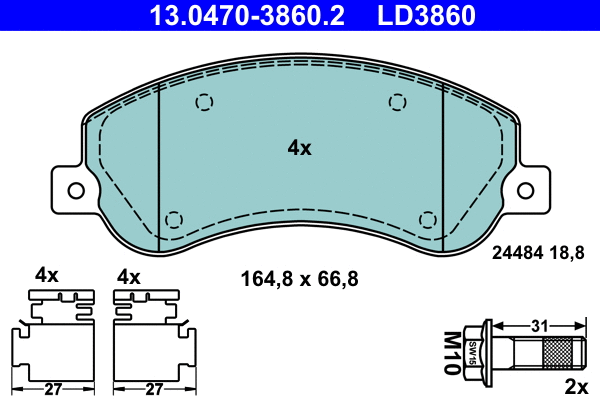 Brake Pad Set, disc brake (13.0470-3860.2)