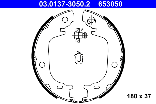 Brake Shoe Set, parking brake (03.0137-3050.2)