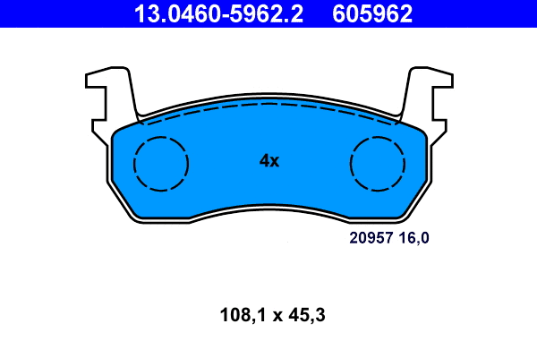 Brake Pad Set, disc brake (13.0460-5962.2)