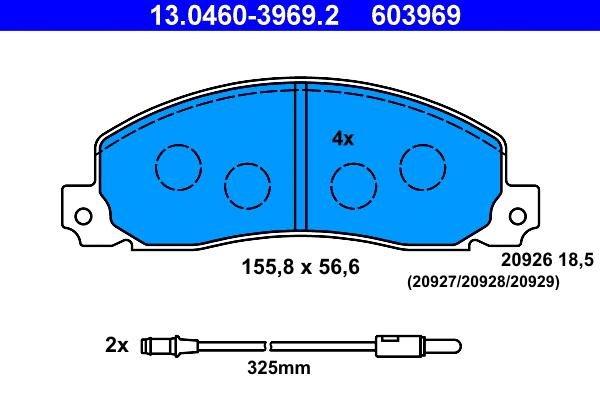 Brake Pad Set, disc brake (13.0460-3969.2)
