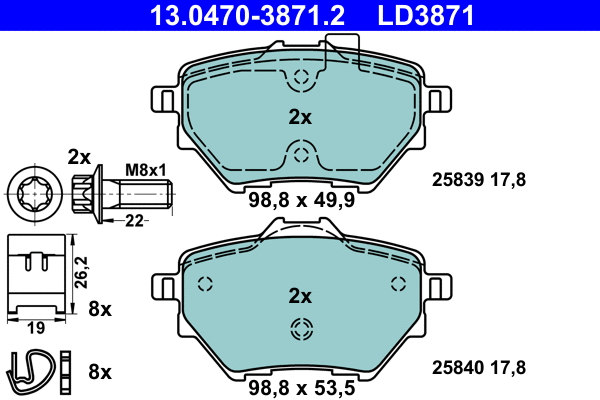 Brake Pad Set, disc brake (13.0470-3871.2)