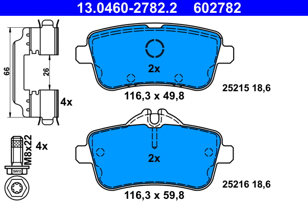 Brake Pad Set, disc brake (13.0460-2782.2)