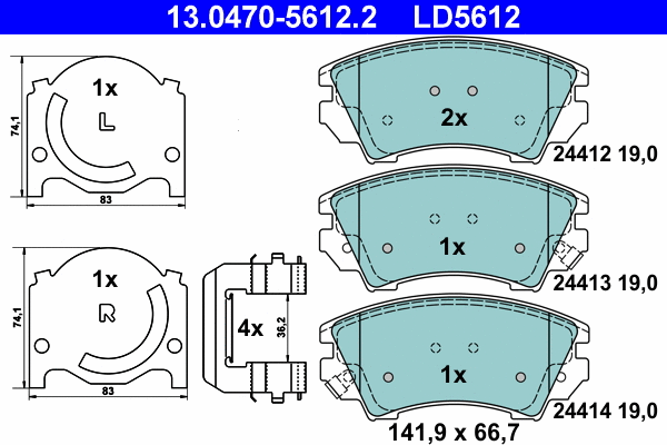 Brake Pad Set, disc brake (13.0470-5612.2)
