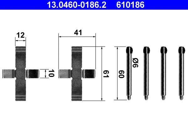 Accessory Kit, disc brake pad (13.0460-0186.2)