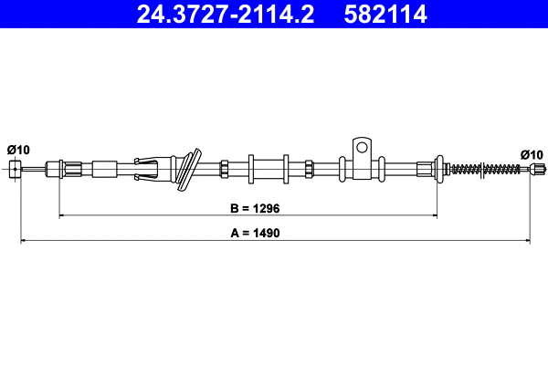 Cable Pull, parking brake (24.3727-2114.2)