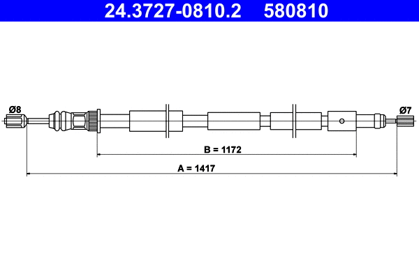 Cable Pull, parking brake (24.3727-0810.2)