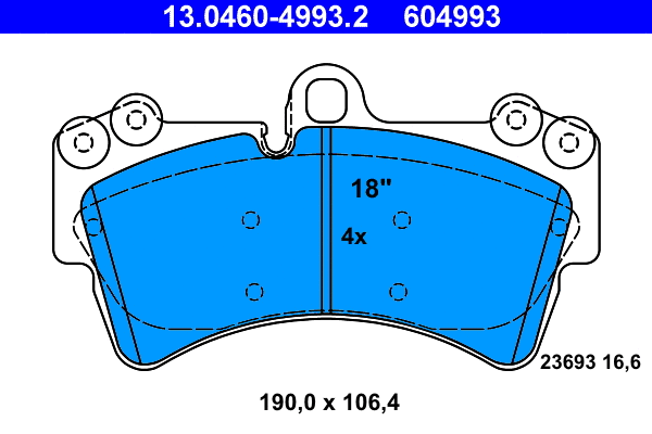 Brake Pad Set, disc brake (13.0460-4993.2)