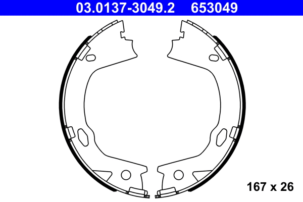 Brake Shoe Set, parking brake (03.0137-3049.2)