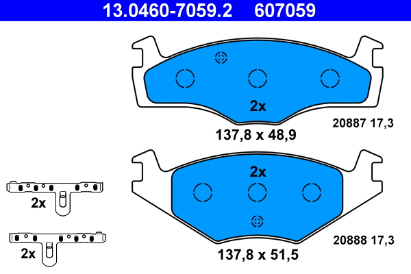 Brake Pad Set, disc brake (13.0460-7059.2)