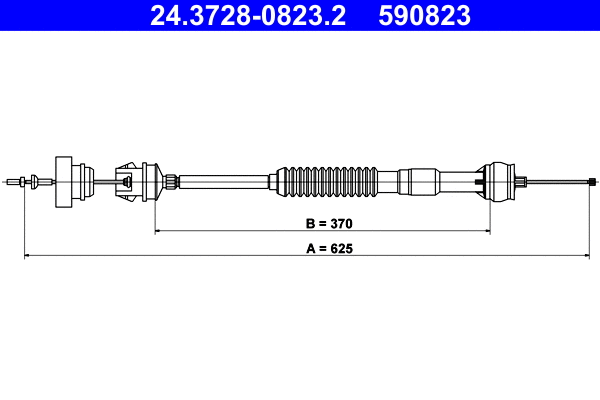 Cable Pull, clutch control (24.3728-0823.2)