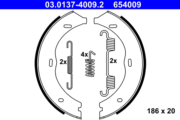 Brake Shoe Set, parking brake (03.0137-4009.2)