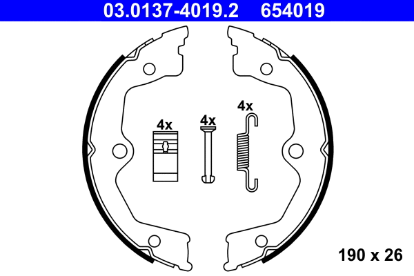 Brake Shoe Set, parking brake (03.0137-4019.2)