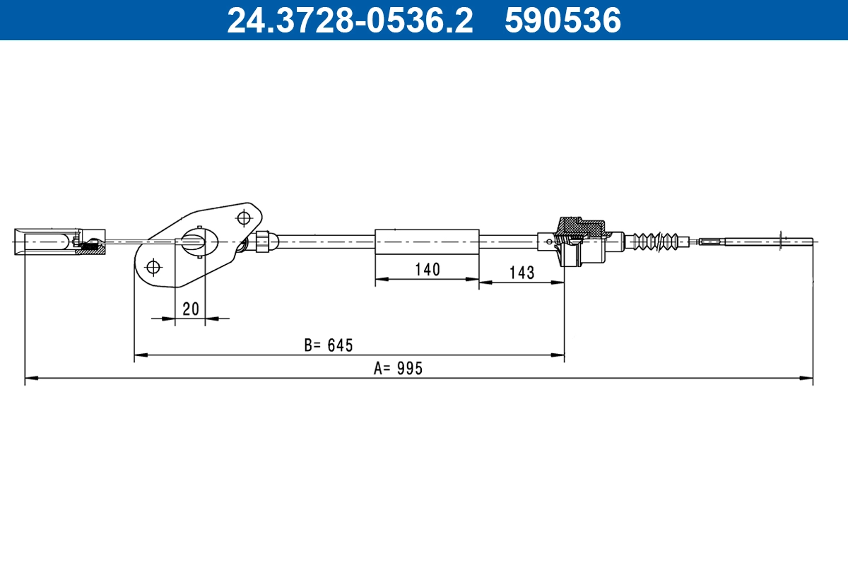 Cable Pull, clutch control (24.3728-0536.2)