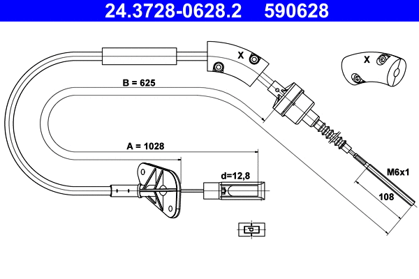 Cable Pull, clutch control (24.3728-0628.2)