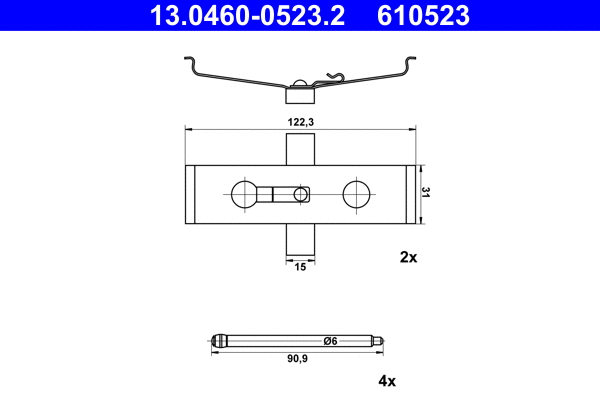Accessory Kit, disc brake pad (13.0460-0523.2)