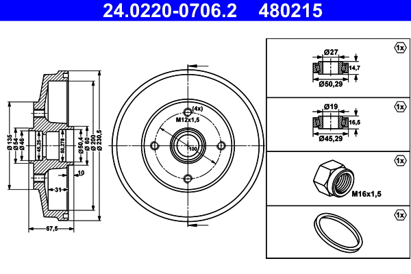 Brake Drum (24.0220-0706.2)