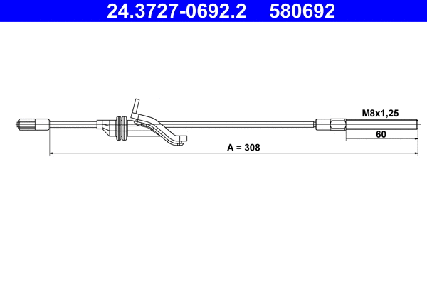Cable Pull, parking brake (24.3727-0692.2)