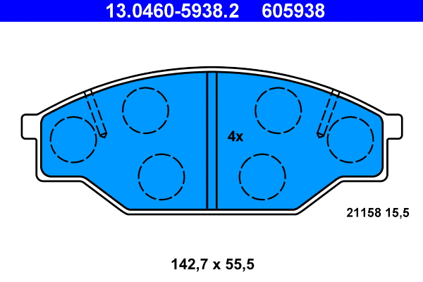 Brake Pad Set, disc brake (13.0460-5938.2)