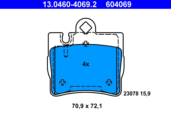 Brake Pad Set, disc brake (13.0460-4069.2)