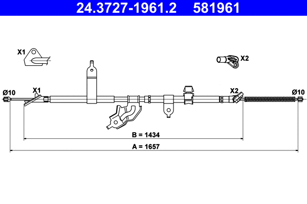 Cable Pull, parking brake (24.3727-1961.2)