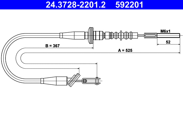 Cable Pull, clutch control (24.3728-2201.2)
