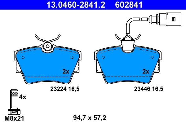 Brake Pad Set, disc brake (13.0460-2841.2)