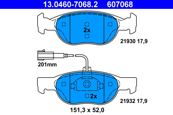 Brake Pad Set, disc brake (13.0460-7068.2)
