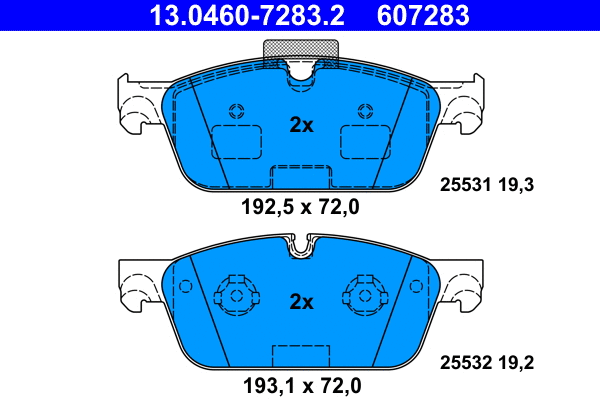 Brake Pad Set, disc brake (13.0460-7283.2)