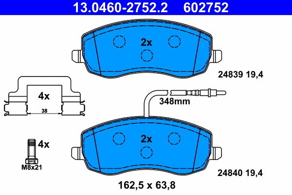 Brake Pad Set, disc brake (13.0460-2752.2)