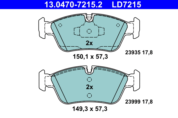 Brake Pad Set, disc brake (13.0470-7215.2)