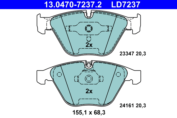 Brake Pad Set, disc brake (13.0470-7237.2)