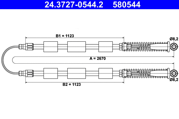 Cable Pull, parking brake (24.3727-0544.2)